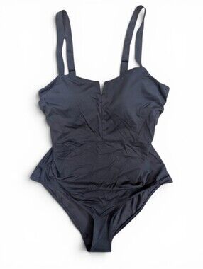 Athleta Black One Piece Swimsuit 40B/C Full Coverage Retro Marilyn Monroe‎